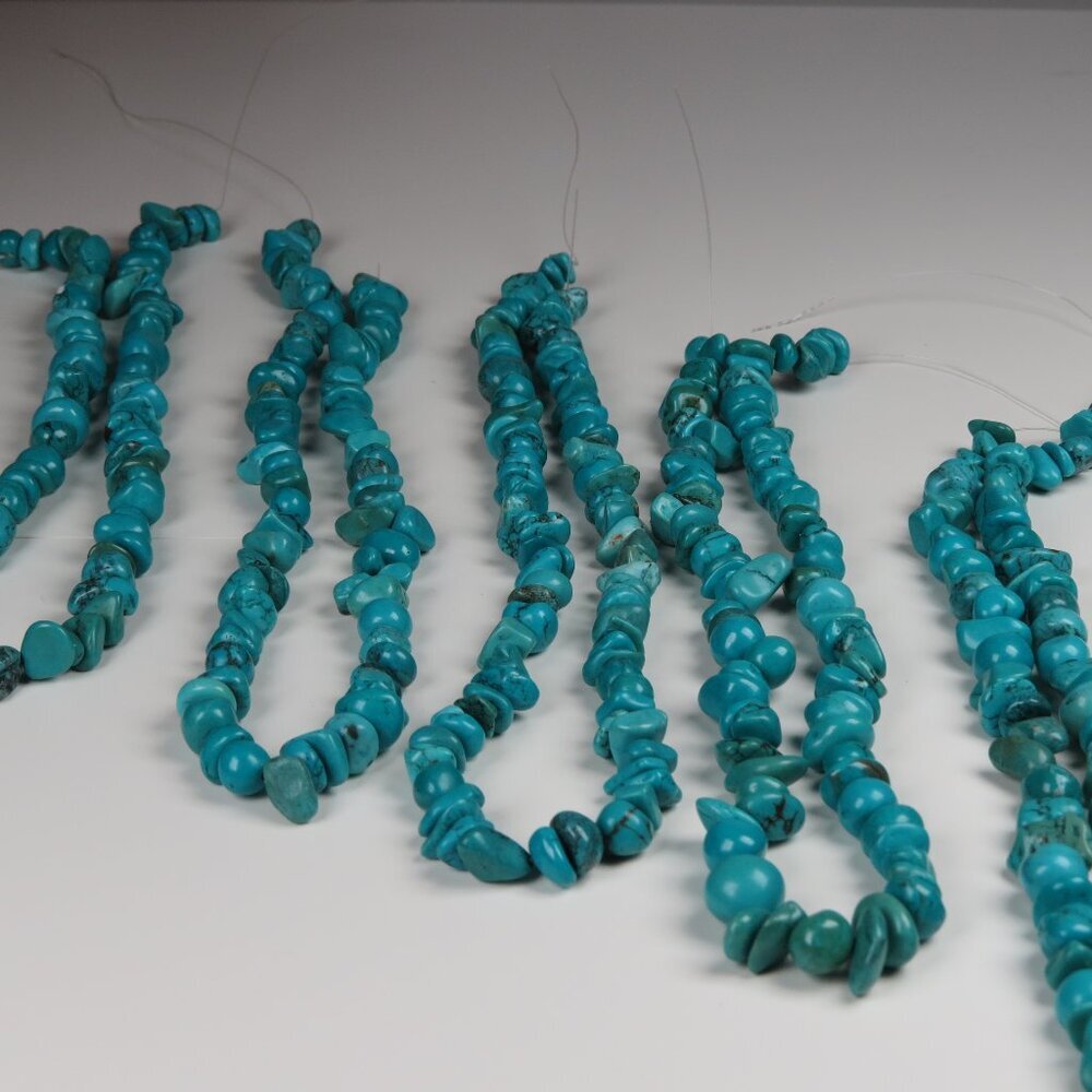 Turquoise Necklaces x 5 pieces of loose Strands Lot Sale